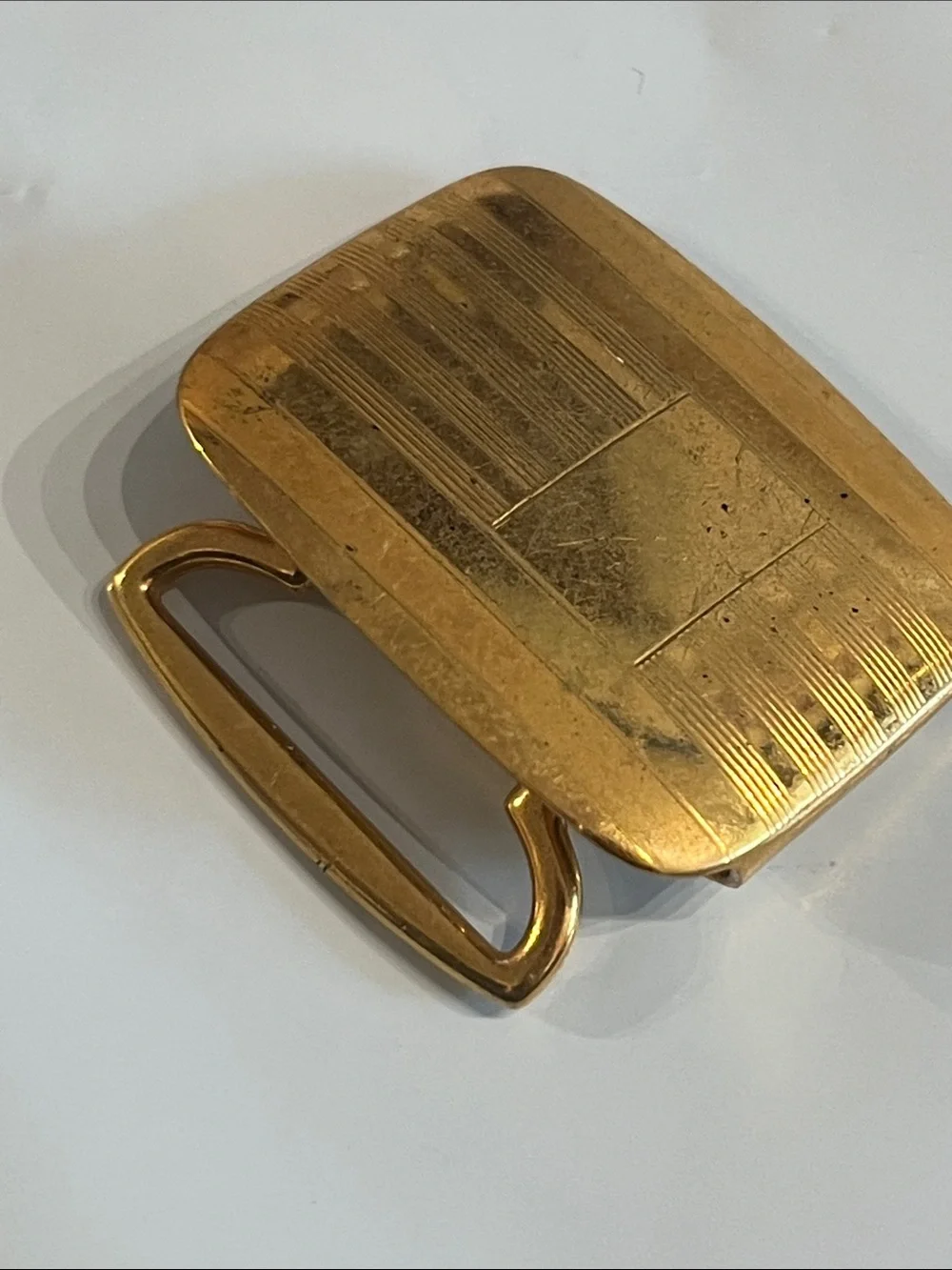 SWANK DELUXE PLATE BRONZE SMALL BELT BUCKLE, 1.1/4”